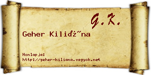 Geher Kiliána névjegykártya